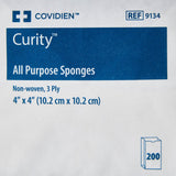 Cardinal Health Curity Nonwoven Sponge, 4 x 4 Inch, 3-Ply