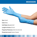 McKesson Confiderm 6.5 CX Nitrile Exam Gloves, Powder-Free, Blue - 14-674C - LL Medico