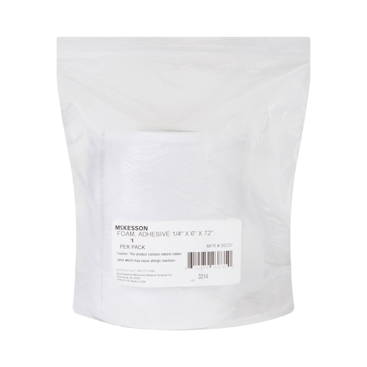 McKesson Orthopedic Padding Roll, Adhesive, White, Poly Foam, NonSterile, 6 x 72" - 9237 - LL Medico