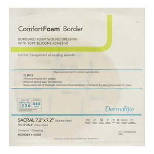 Dermarite ComfortFoam Border Foam Dressing, Sacral, Waterproof, Sterile — 7.2" x 7.2"