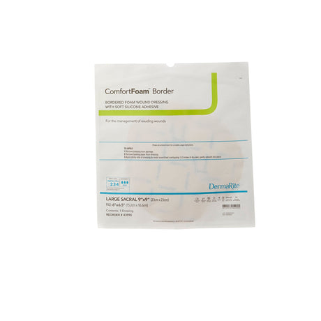 Dermarite ComfortFoam Border Foam Dressing, Sacral, Waterproof, Sterile — 9" x 9"
