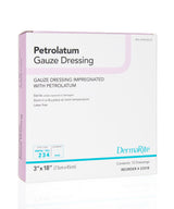 DermaRite Petrolatum Gauze Dressing, Sterile, 3" x 18"