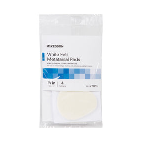 McKesson White Felt Metatarsal Pads, 1/8 Inch, 4 Per Pack