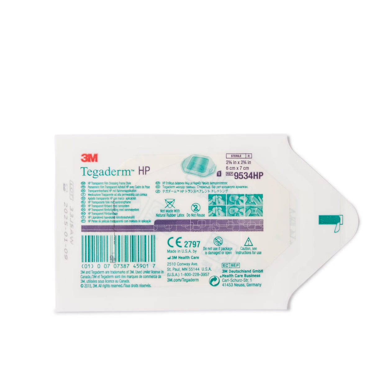3M Tegaderm HP Transparent Film Dressing, 2-3/8 x 2-3/4 Inch