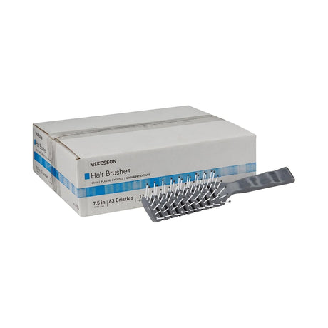 McKesson Hair Brush Gray Plastic Vented, 7.5", 63 Bristles