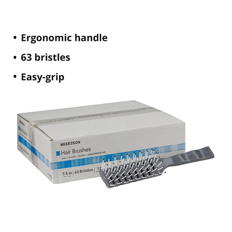 McKesson Hair Brush Gray Plastic Vented, 7.5", 63 Bristles