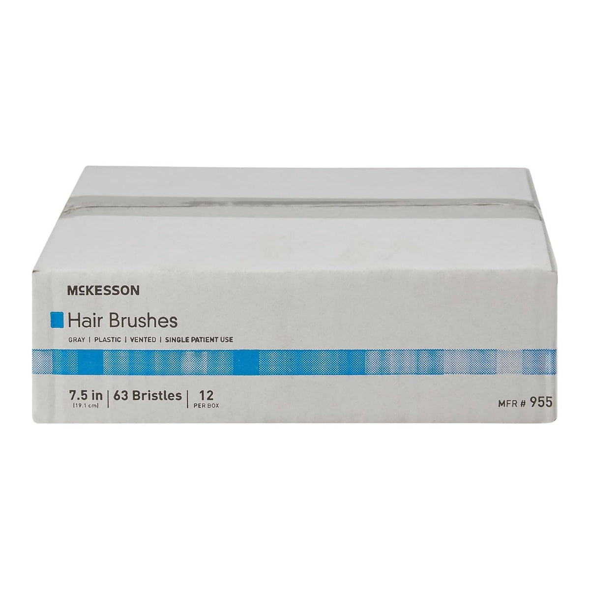 McKesson Hair Brush Gray Plastic Vented, 7.5", 63 Bristles