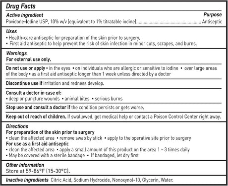 McKesson Povidone-Iodine USP Swabsticks, 3's, Antiseptic Sterile