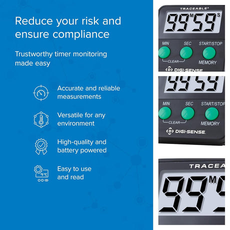 Traceable Electronic Alarm Timer, 99 Minute/59 Second