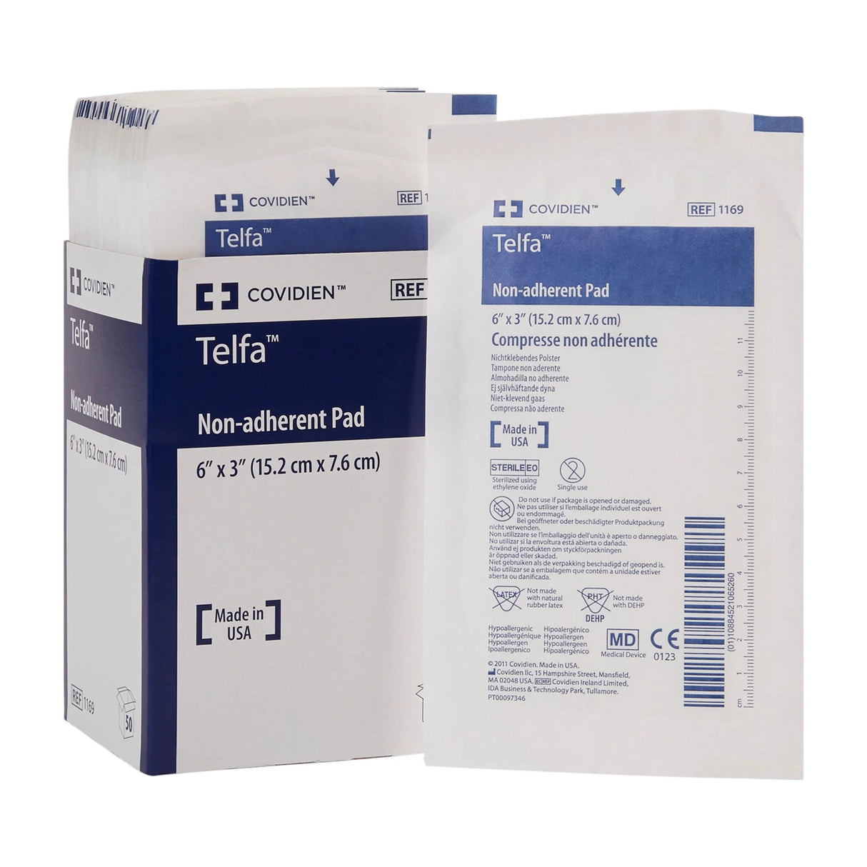 Cardinal Health Telfa Ouchless Nonadherent Dressing, Sterile, 3" x 6"
