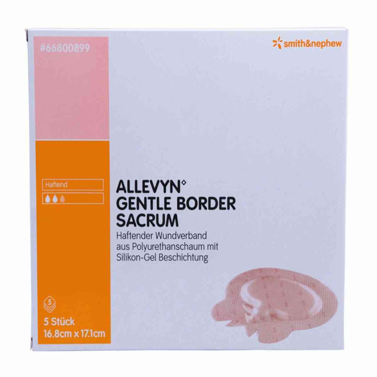 Allevyn Gentle Border Sacrum, 16.8 x 17.1 Centimeter