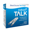 Embrace Talk Blood Glucose Test Strips, 100 Count