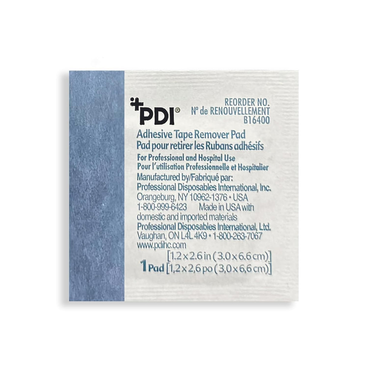 PDI Adhesive Remover, 3 x 6.6 Centimeter Wipe