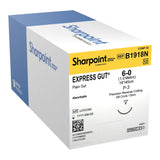 Surgical Specialties Plain Gut, Absorbable Suture with Needle, Sterile, Monofilament, Size 6-0, P-3 0.375 Circle Precision Reverse Cutting Needle - B1918N - LL Medico