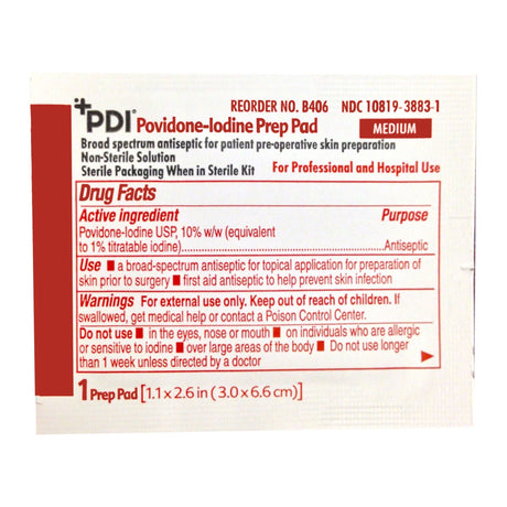 PDI Povidone-Iodine Prep Pad, Medium, 2" x 2.5"
