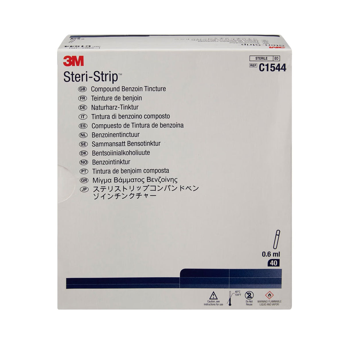 3M Steri-Strip Compound Benzoin Tincture, Antiseptic Topical Liquid, 0.667 mL Ampule - C1544 - LL Medico