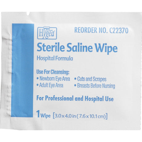 Hygea Sterile Saline Wipe, Unscented, 3" x 4"