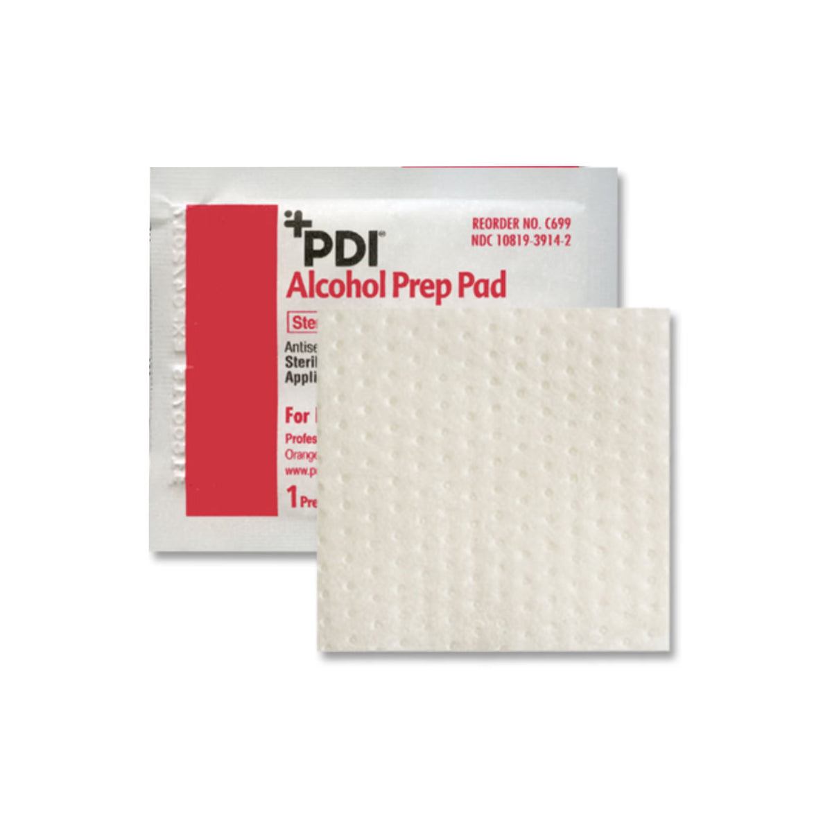 PDI Alcohol Prep Pad, 70% Isopropyl Alcohol, Nonwoven Gauze, Sterile, 2.5" x 3" - C69900 - LL Medico