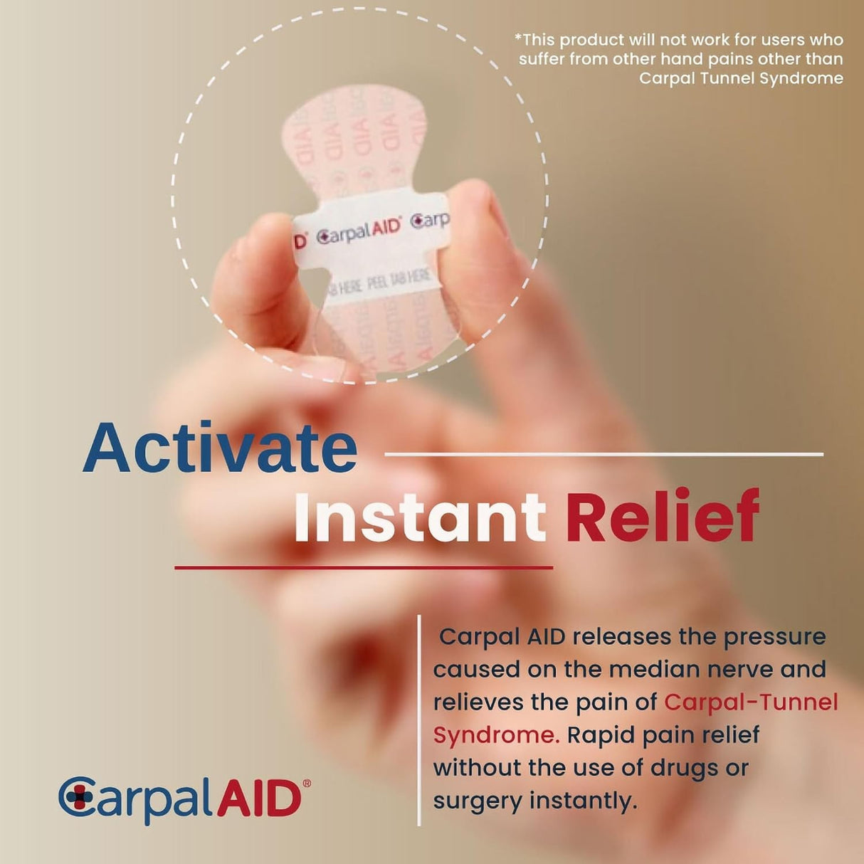 Carpal Aid Patch Hand-Based Carpal Tunnel Support