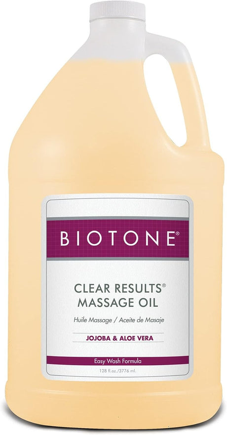 Biotone Clear Results Massage Oil with Jojoba & Aloe Vera, 128 fl oz