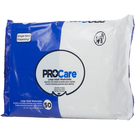 ProCare Large Adult Washcloths, 12" x 8"