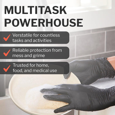 CareStock Black Nitrile Exam Gloves, Chemo Tested, X-Large