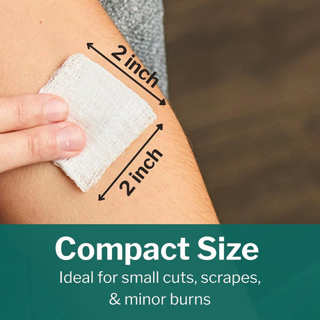 CareStock Gauze Sponge, 2 x 2 in. 12-Ply, Medical-Grade Cotton Wound Dressing
