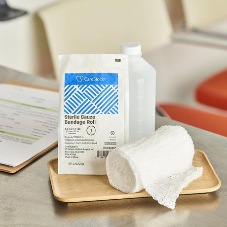 CareStock Sterile Gauze Bandage Roll, Sterile, 4.5 Inch x 4.1 Yard