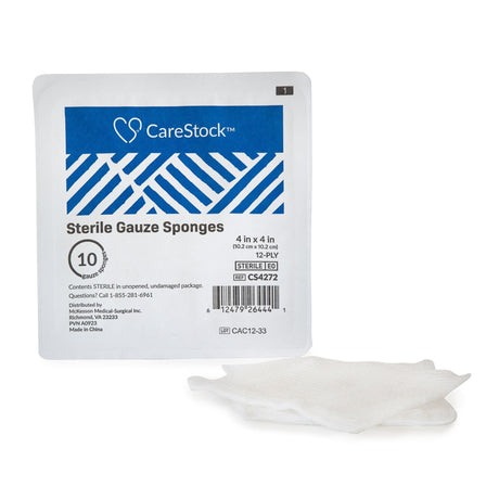 CareStock Sterile Gauze Sponge, 4 x 4 Inch