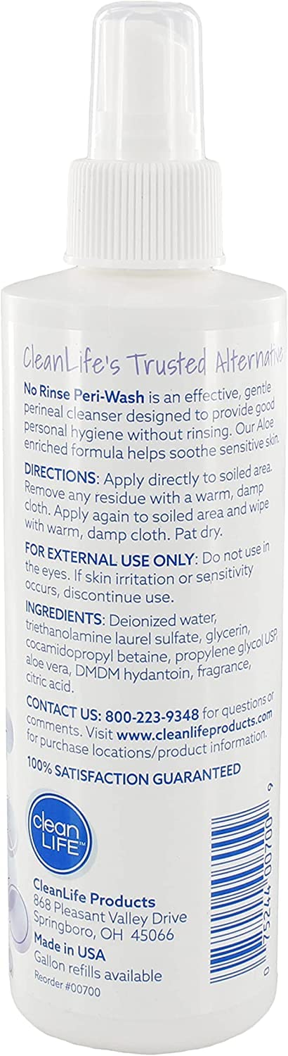 CleanLife No Rinse Peri Wash, 8 oz, Pack of 3