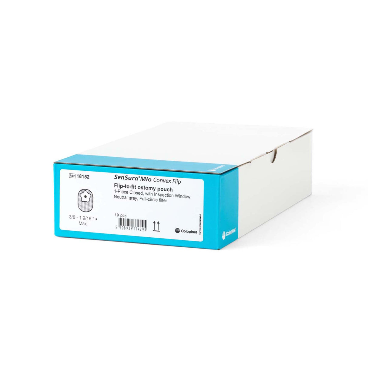 Coloplast SenSura Mio Convex Flip One-Piece Pouch, Cut-to-Fit, Opaque, 8 1/2", with Filter - COL18152 - LL Medico