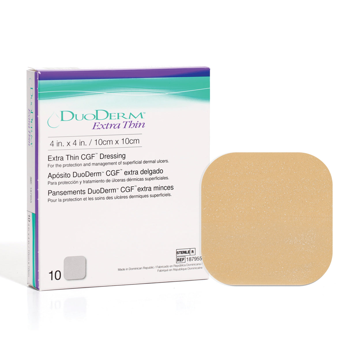 DuoDerm Extra Thin Hydrocolloid Dressing, 4 x 4 Inch