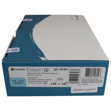 ConvaTec Esteem+ One-Piece Urostomy Pouch, Flat, Cut-to-Fit, Transparent - 421631-Box - LL Medico