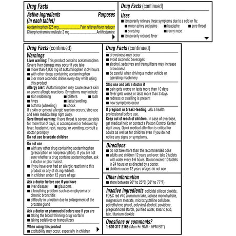 Coricidin HBP Cold & Flu Relief Tablets, 20 ct