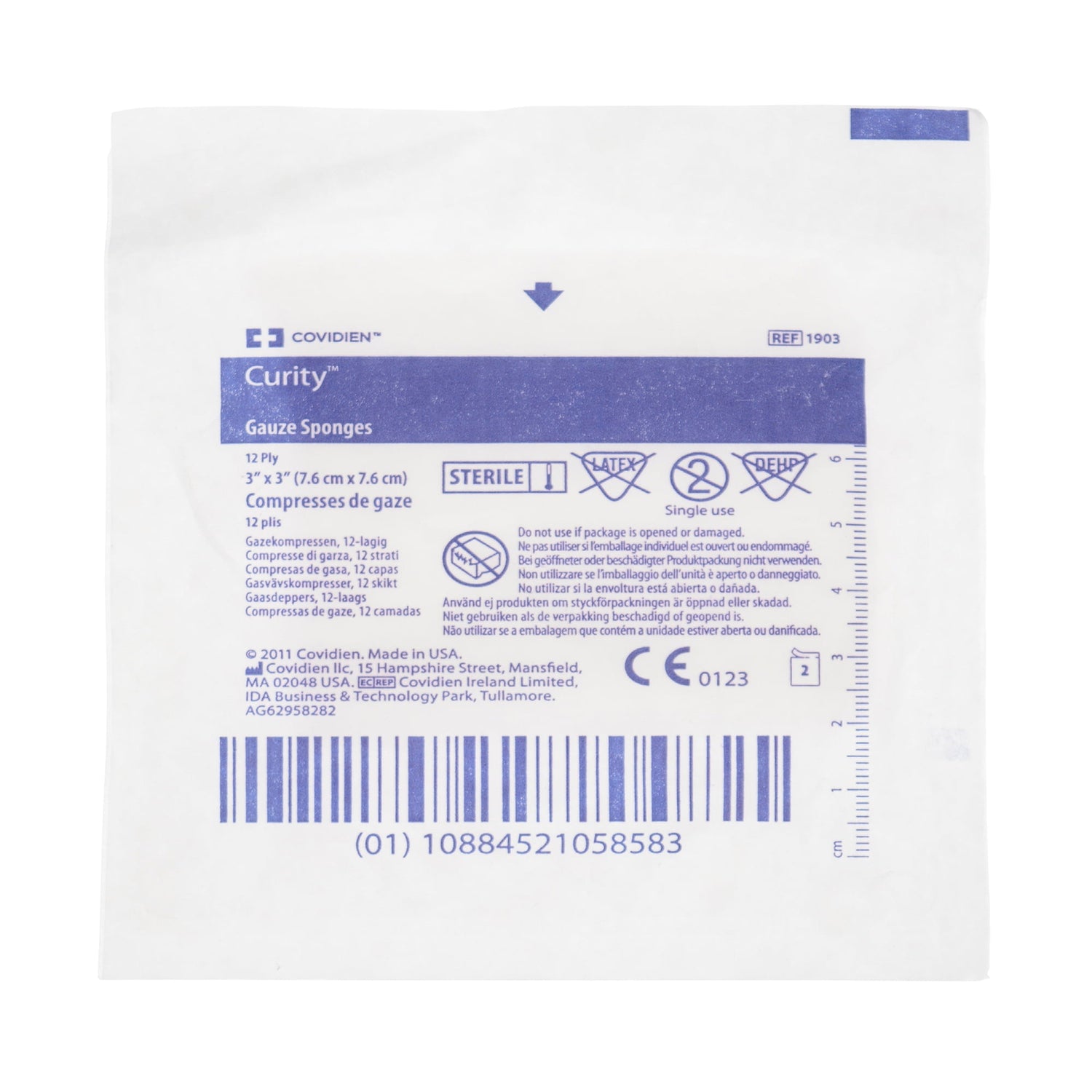 Curity Sterile USP Type VII Gauze Sponge, 3 x 3 Inch, 12-Ply