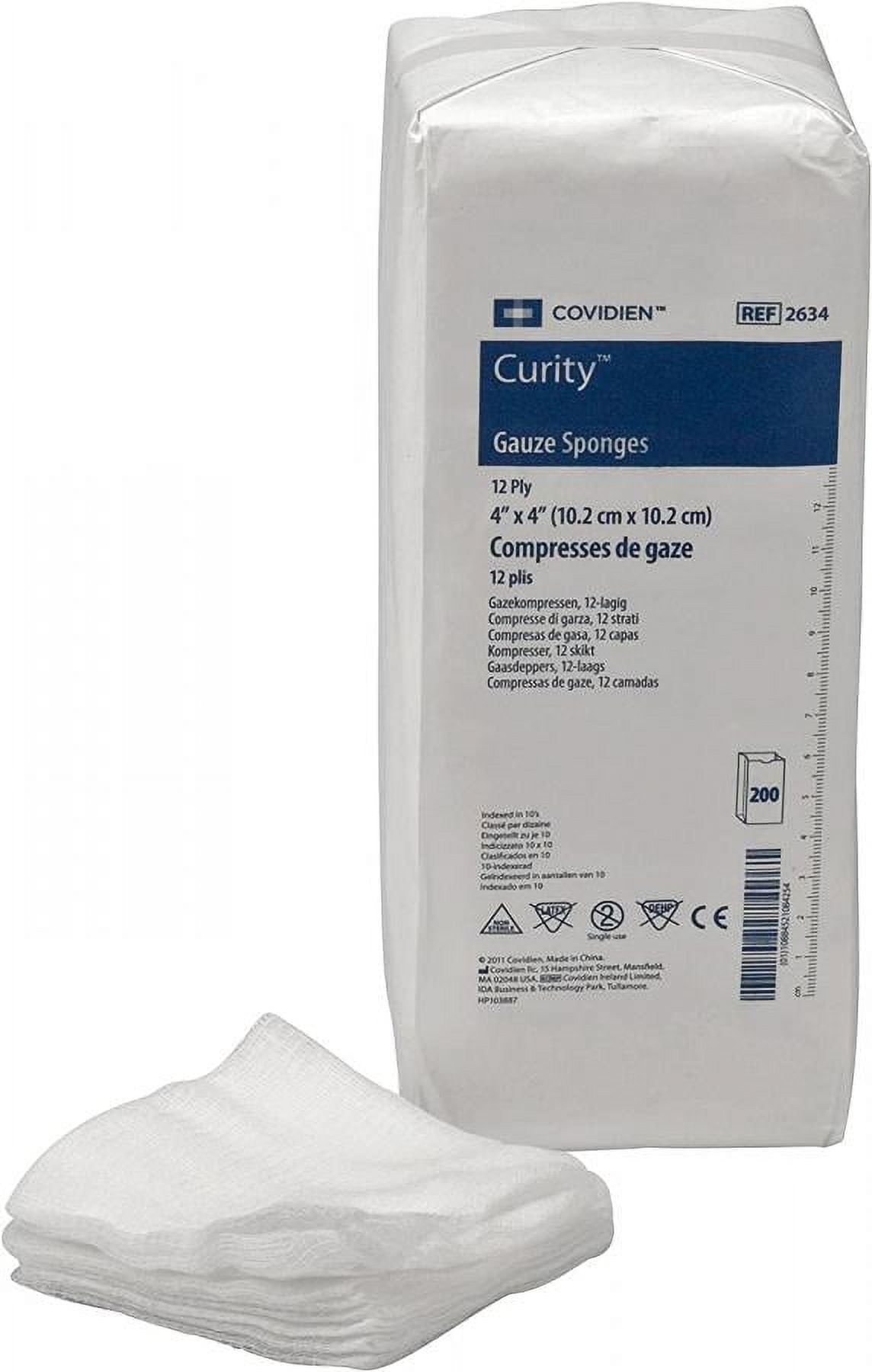 Curity Sterile USP Type VII Gauze Sponge, 4 x 4 Inch, 12-Ply