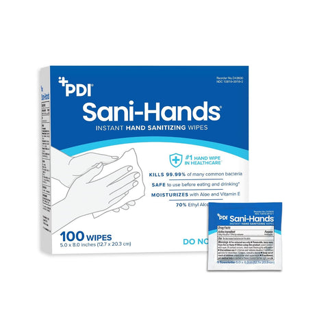 Sani-Hands Hand Sanitizing Wipes, Ethyl Alcohol, Unscented