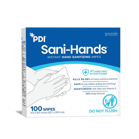 Sani-Hands Hand Sanitizing Wipes, Ethyl Alcohol, Unscented