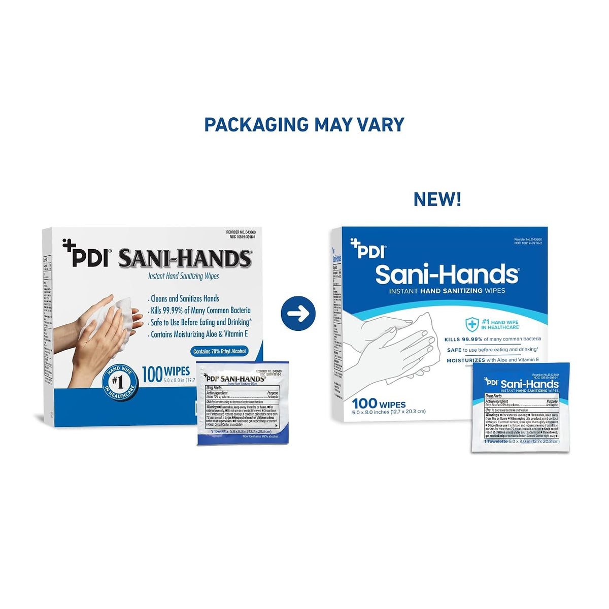 Sani-Hands Hand Sanitizing Wipes, Ethyl Alcohol, Unscented