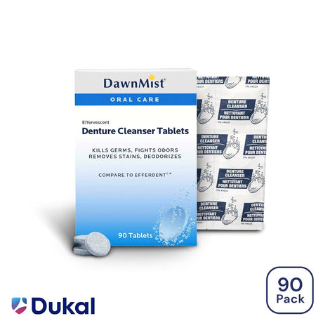 DawnMist Effervescent Denture Cleanser Tablets, Box of 90