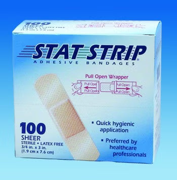 Dukal Stat Strip Sheer Adhesive Bandages, Sterile, 1" x 3" - 15205 - LL Medico