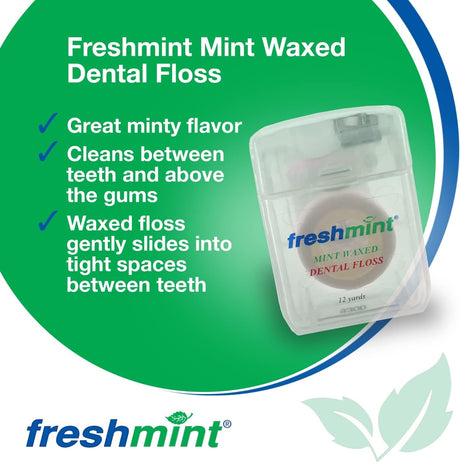 Freshmint Mint Waxed Dental Floss, 12 Yards