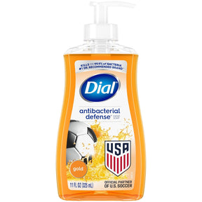 Dial Professional Antibacterial Defense Liquid Hand Soap with Aloe, Gold, 11 fl oz, Box of 12