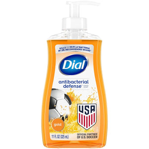 Dial Professional Antibacterial Defense Liquid Hand Soap with Aloe, Gold, 11 fl oz, Box of 12