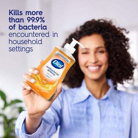 Dial Professional Antibacterial Defense Liquid Hand Soap with Aloe, Gold, 11 fl oz, Box of 12