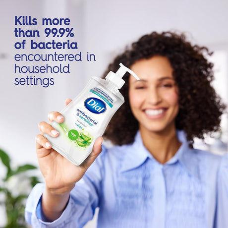 Dial Antibacterial & Sensitive Hand Soap with Aloe, 11 Fl Oz, Pack of 12