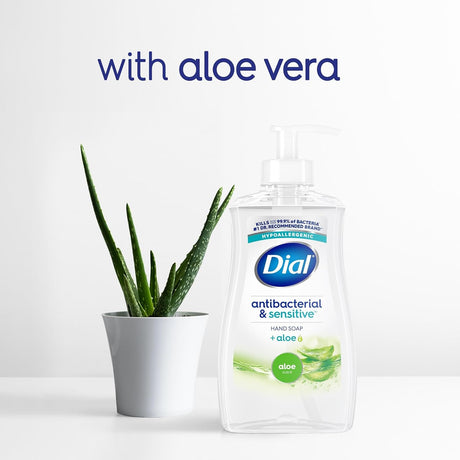 Dial Antibacterial & Sensitive Hand Soap with Aloe, 11 Fl Oz, Pack of 12