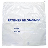 DawnMist Patient Belongings Bag, Clear, 20" x 20", Plastic, Drawtape Closure - DSPB01C - LL Medico