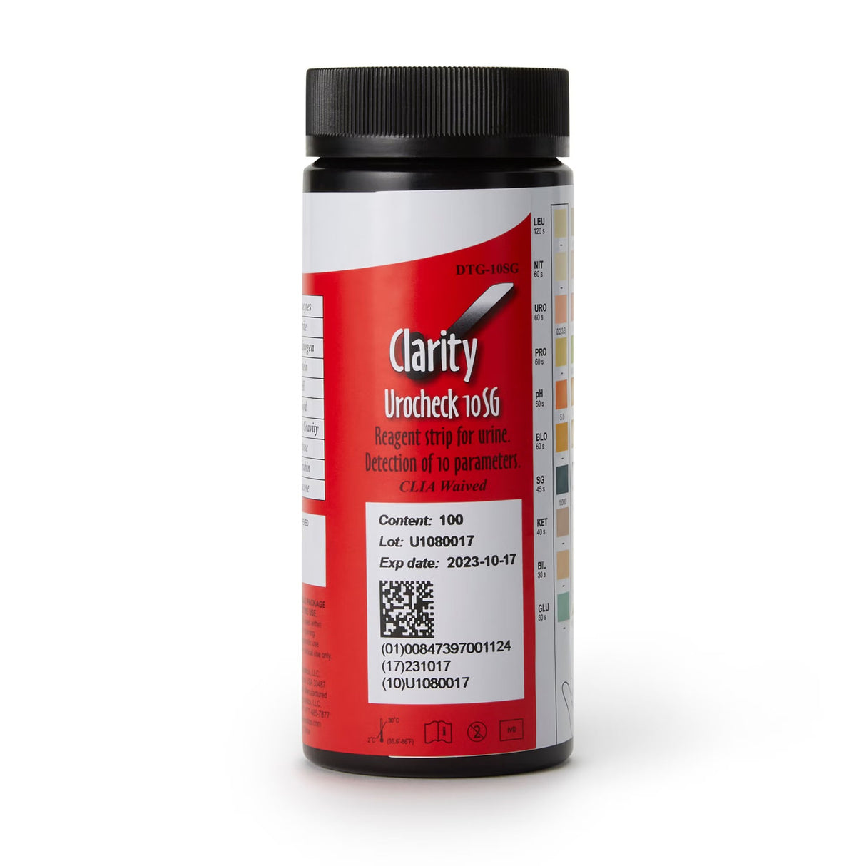 Clarity UroCheck 10SG Urine Reagent Strips, General