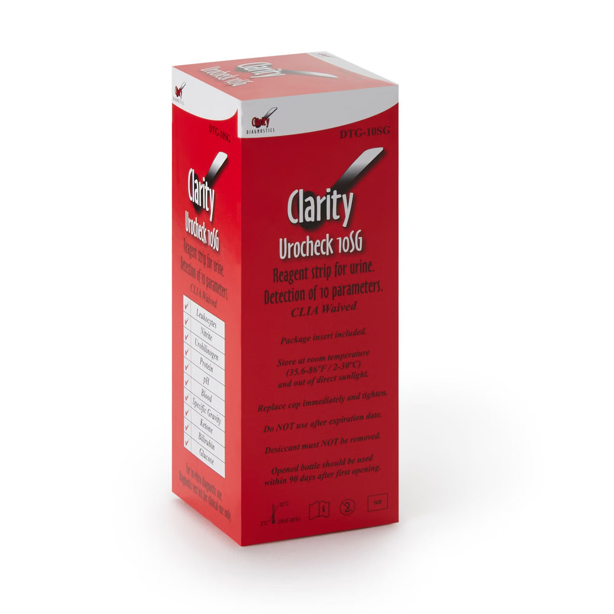 Clarity UroCheck 10SG Urine Reagent Strips, General